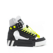 Sneaker Mid Cristian con dettagli fluo yellow,   CRISTIANZEROTRE, CR03.