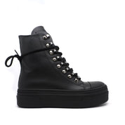 Sneakers in pelle total black calipso,   CRISTIANZEROTRE, CR03.